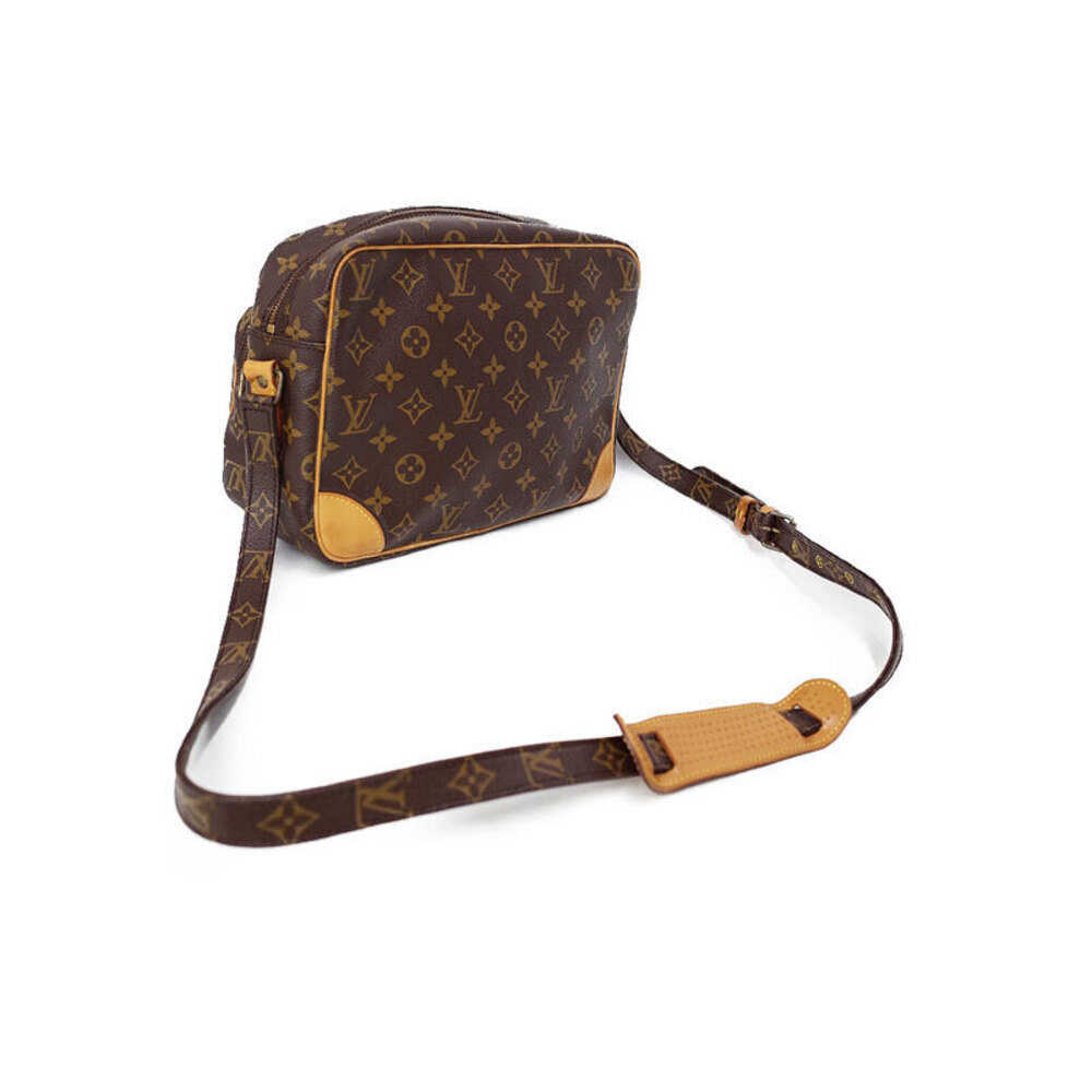 Louis Vuitton Nile Shoulder Leather Monogram Bag Brown